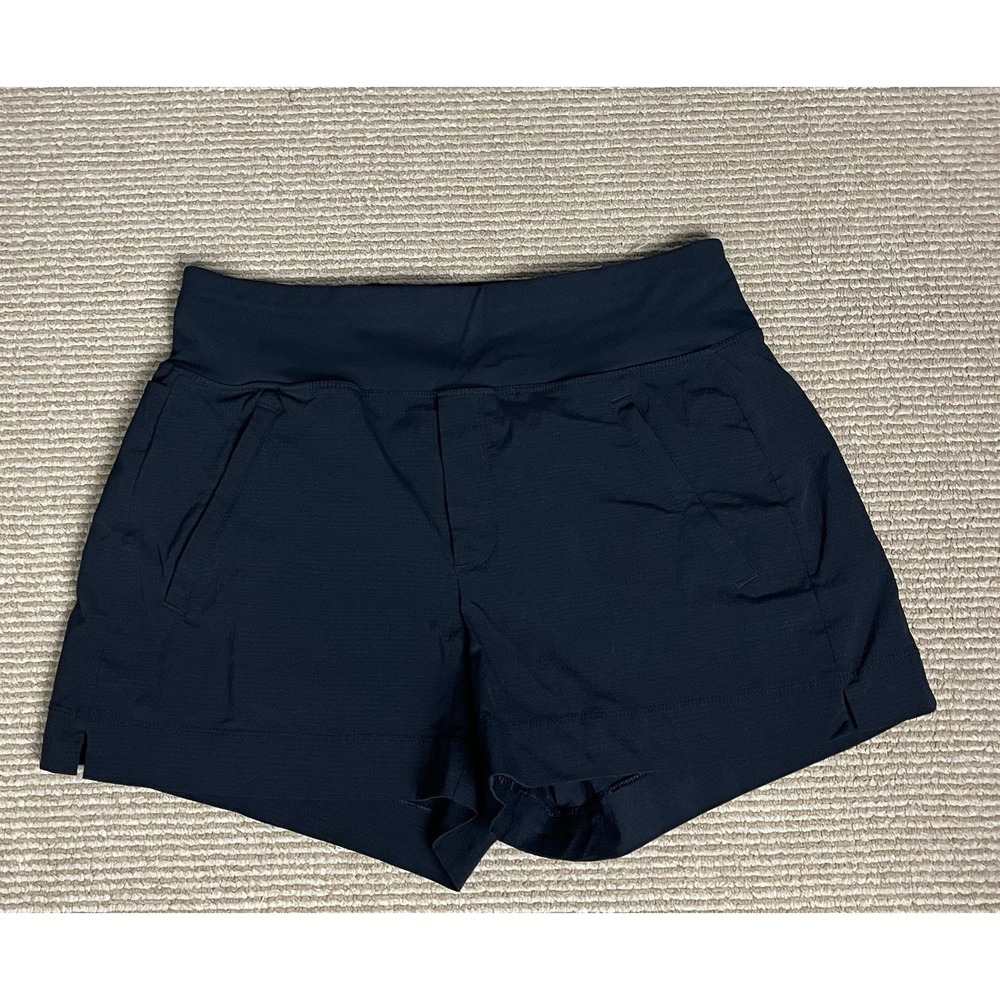 Athleta Trekkie North Shorts Womens 6 Black Zip Pockets Athletic Hiking 3.5"